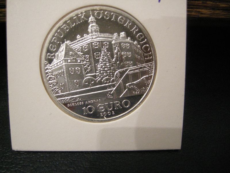 (afbeelding voor) 10 Euro Oostenrijk 2002 Proof Schloss Ambras